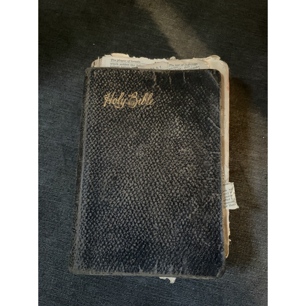 Antique Holy Bible Red Letter International Bible Press Epherma Junk Journal